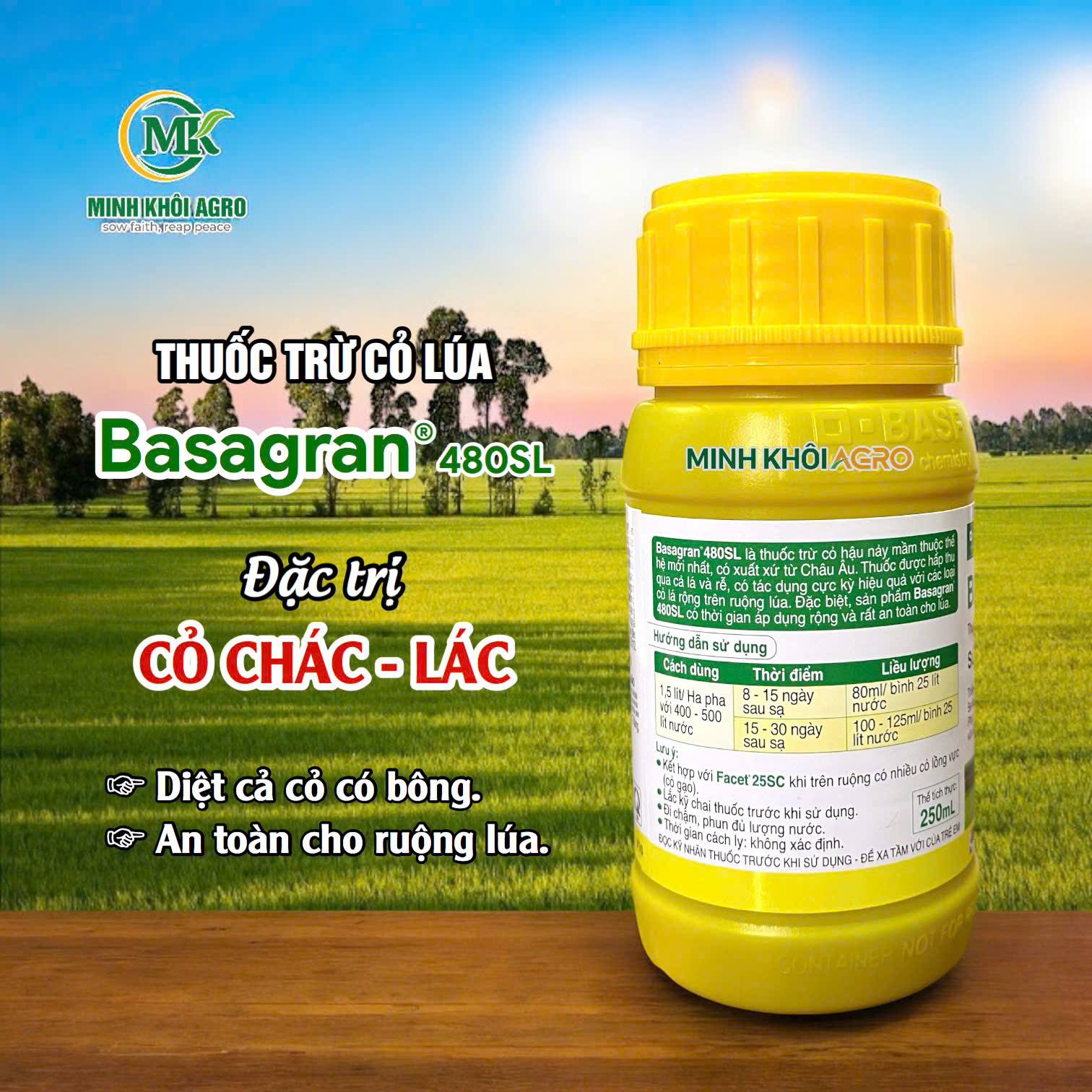 Thuốc trừ cỏ Basagran 480SL - Chai 250ml